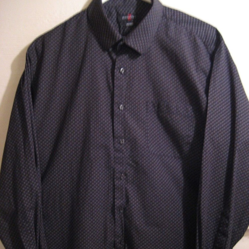 mens ZIGGURAT fitted button down long sleeve dress shirt XL 17-17 1/2, 3…